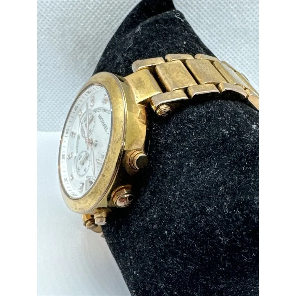 Michael Kors Parker MK5806 Women Rose Gold Steel Analog Dial Wrist Watch JNA871